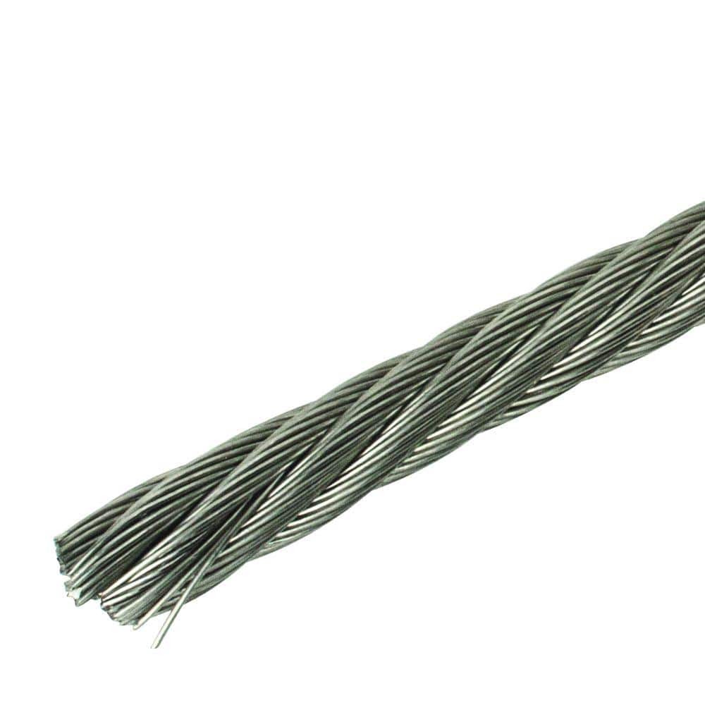 1/4 in. x 150 ft. Stainless Steel Uncoated Wire Rope - Hercitys