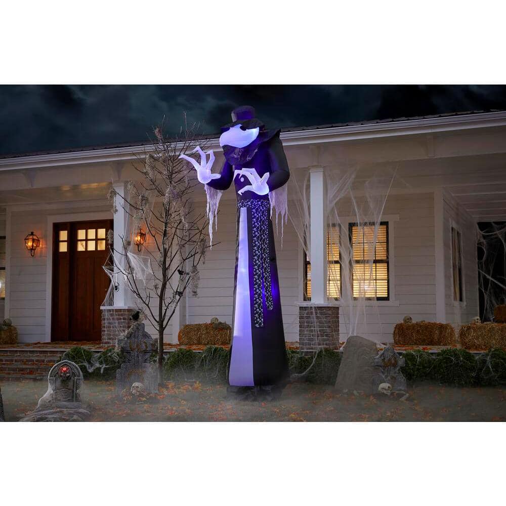 12 ft. Short Circuit Victorian Reaper Halloween Inflatable with Lightshow Projection - Hercitys