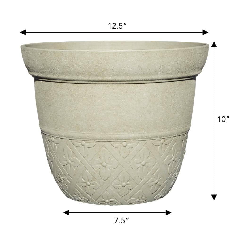 12.5 in. Clover River Stone Resin Planter - Hercitys