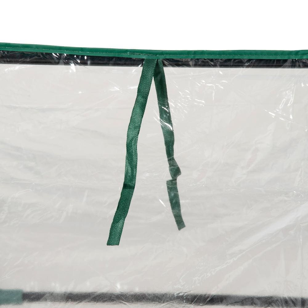 4ft. x 3ft. Galvanized Greenhouse with Mini PVC Cover, Outdoor Metal Planter Box with 2 Roll-Up Windows-Clear - Hercitys