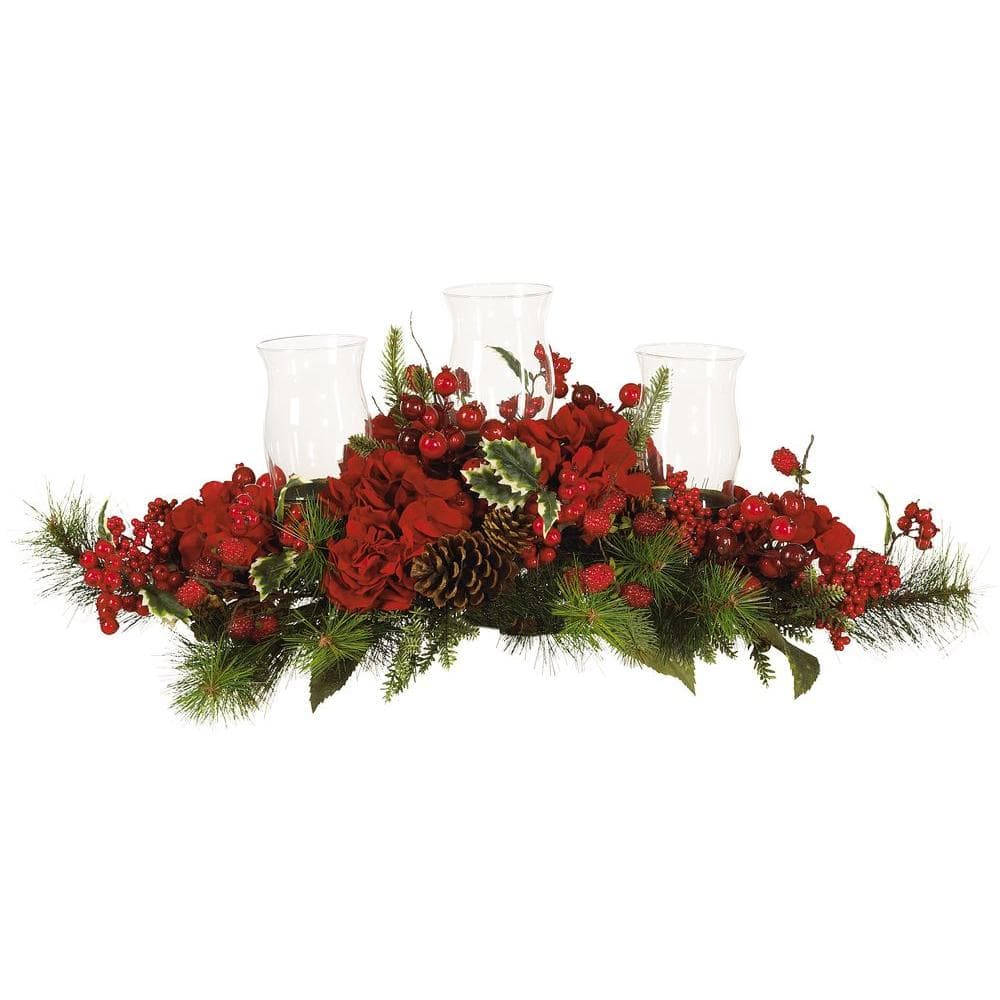 30 in. Holiday Hydrangea Candelabrum - Hercitys