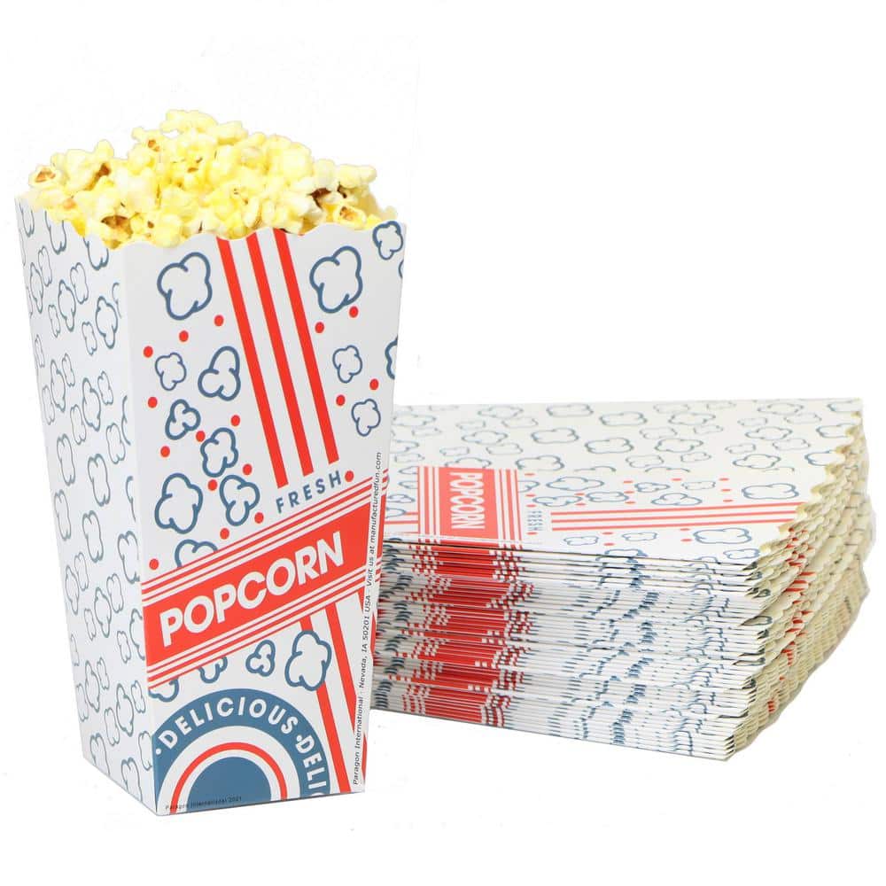 1.75 oz., Large Red, White and Blue Classic Popcorn Disposable Scoop Box 25-Count - Hercitys
