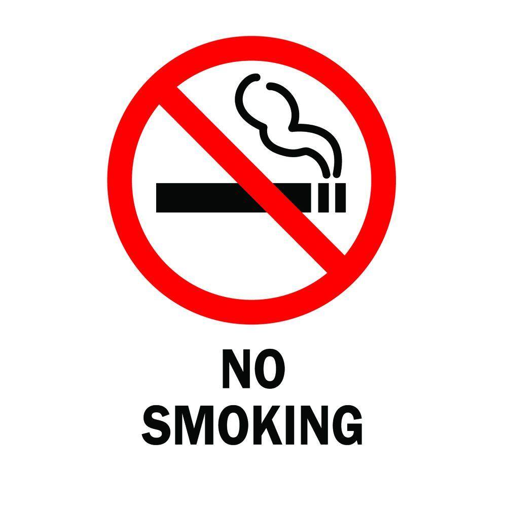 14 in. x 10 in. Plastic No Smoking Safety Sign - Hercitys