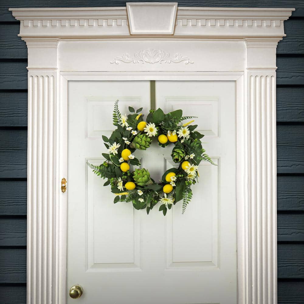 22 in. Daisy, Artichoke and Lemon Wreath - Hercitys