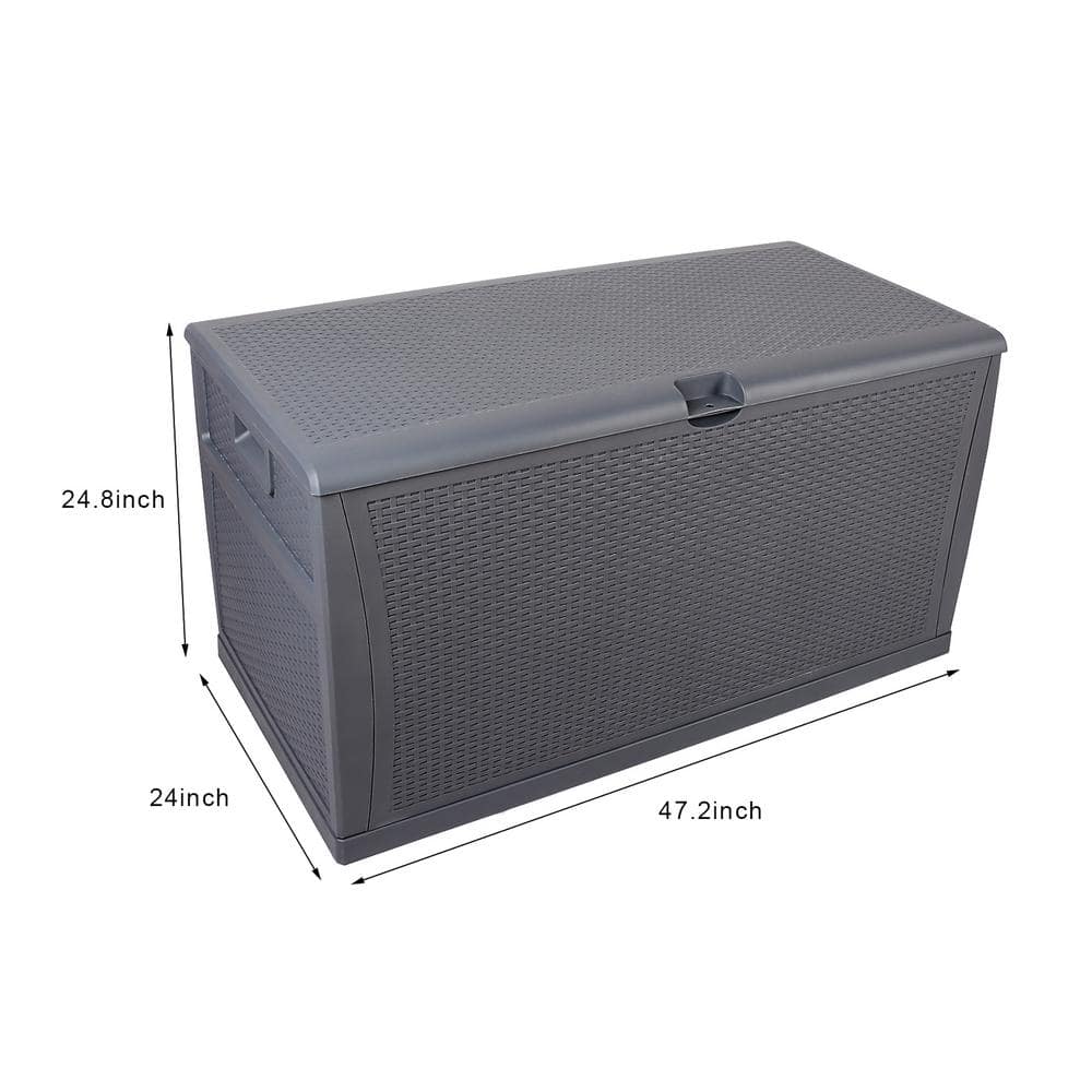 120 Gal. Grey Plastic Deck Box - Hercitys