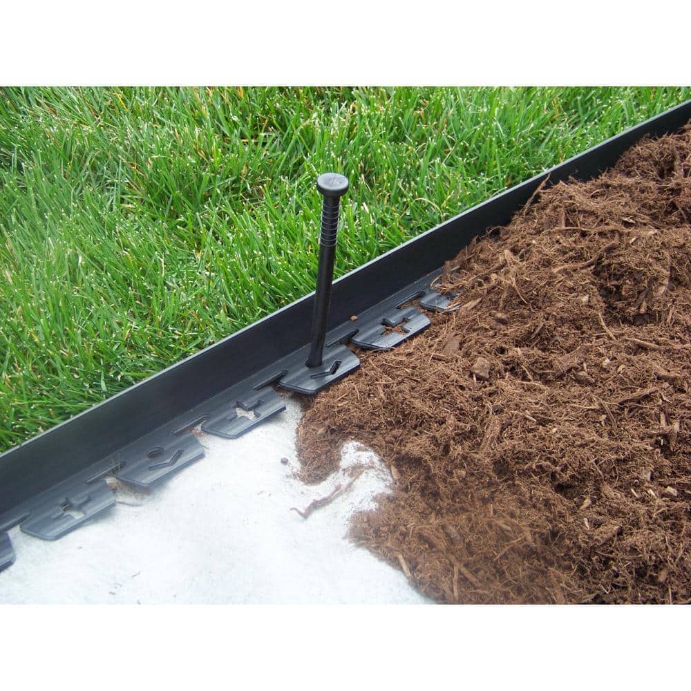 20 ft. Long x 2 in Depth x 1.5 in Height No Dig Edging Polyethylene with Extra Nails - Hercitys