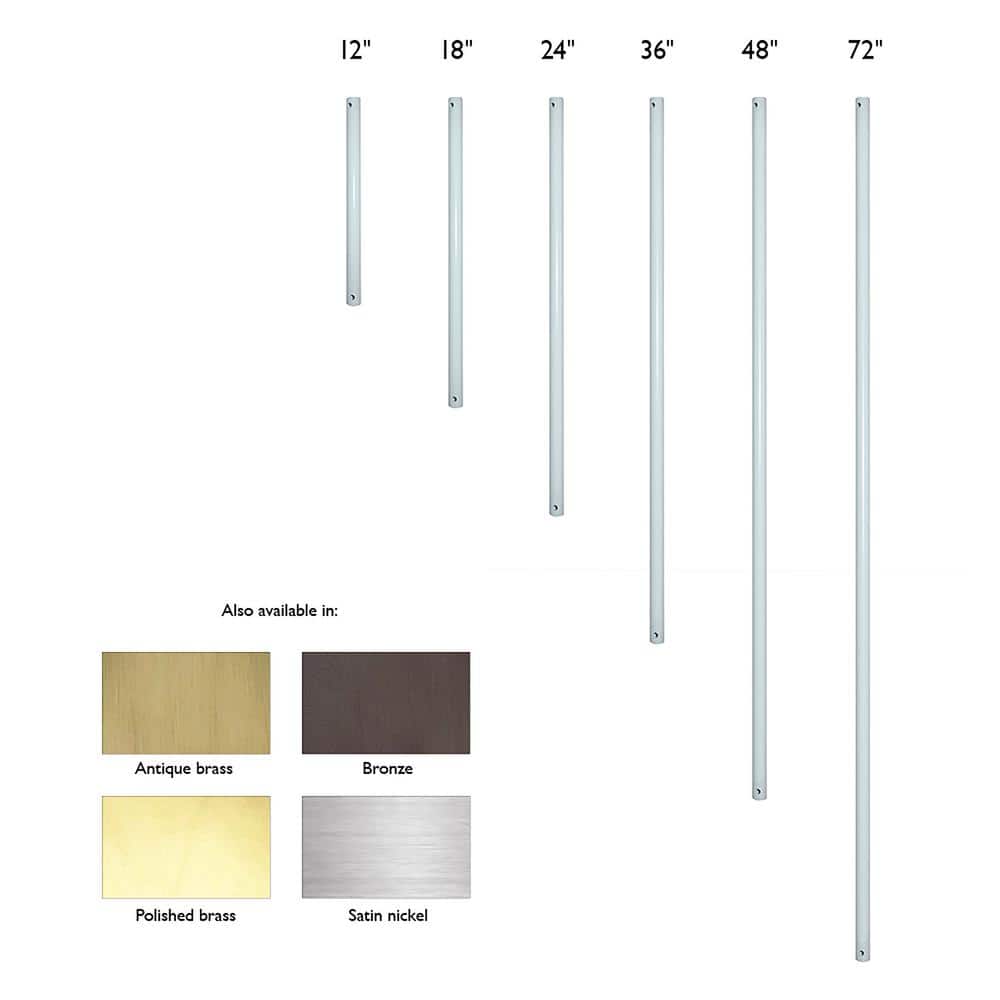 36 in. White Extension Downrod - Hercitys