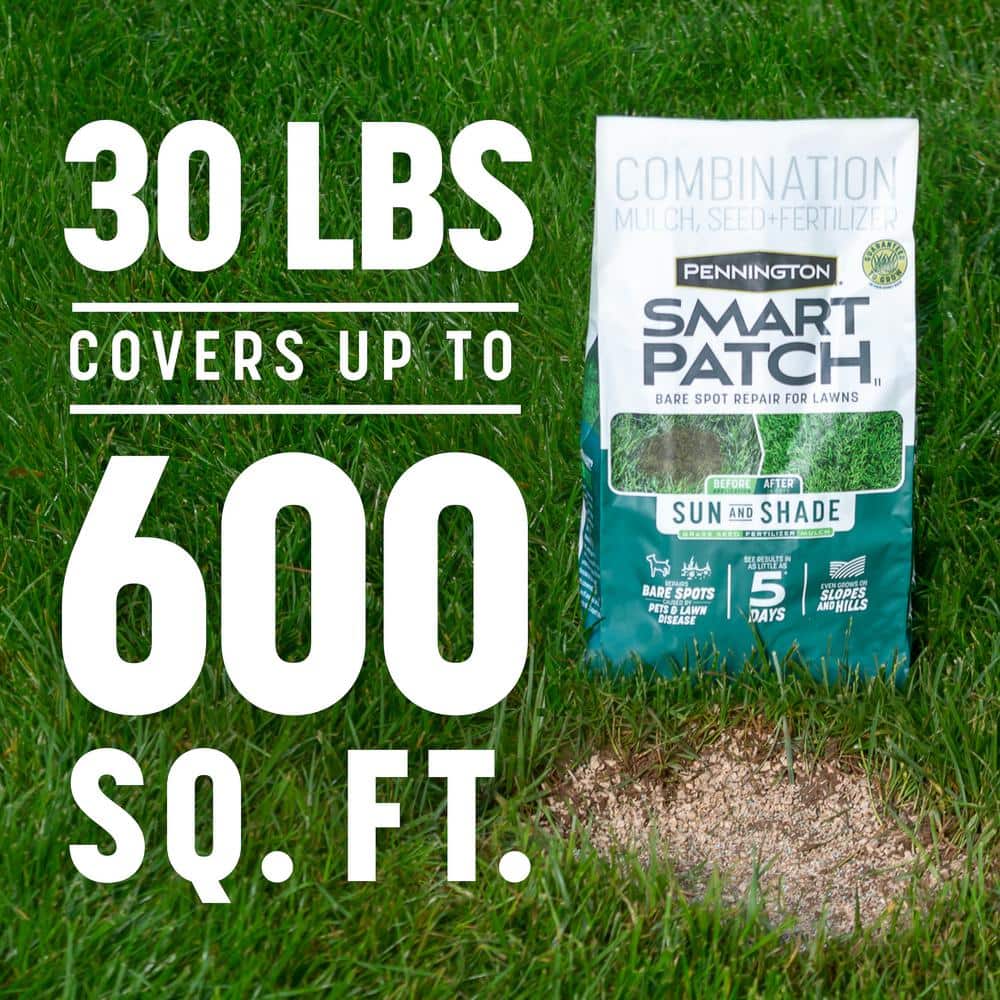 30 lbs. Smart Patch Sun and Shade West Grass Seed with Mulch, Fertilizer - Hercitys