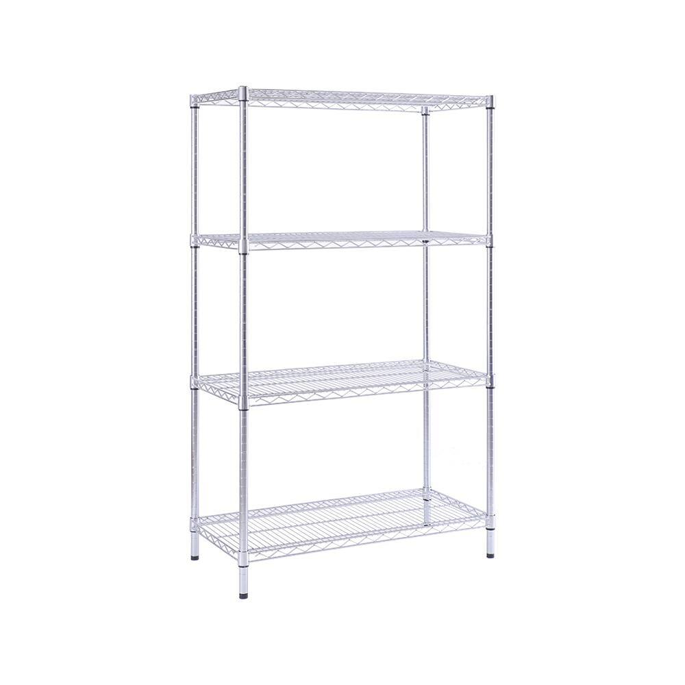 4-Tier Commercial Chrome Shelving Unit (18 in. D x 36 in. W x 59 in. H) - Hercitys