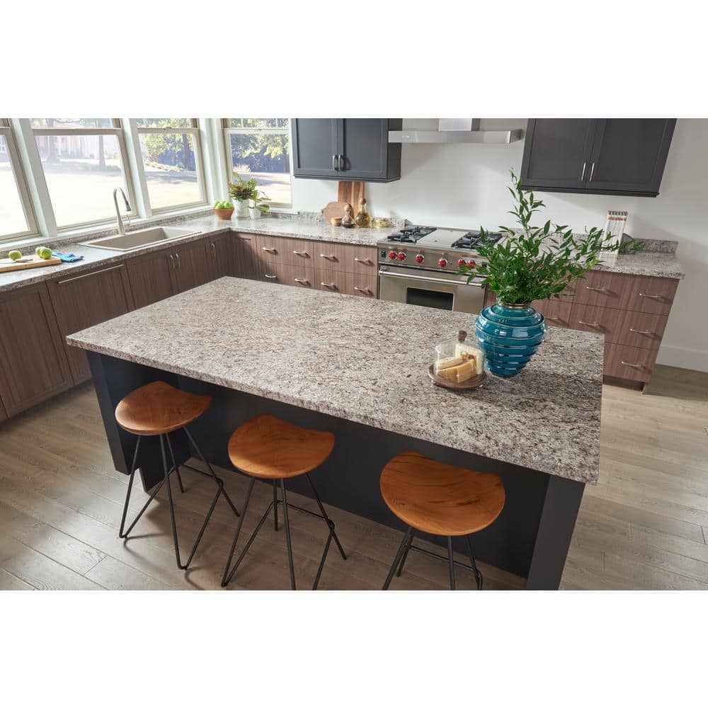 10 ft. Straight Laminate Countertop in Textured Tuscan Romano with Eased Edge and Integrated Backsplash - Hercitys