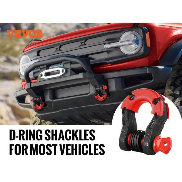 2 Alloy Steel Shackles 30 Ton Break Strength 3/4 in. D-Ring Shackle Heavy Duty Recovery Shackle Towing CableChains Black - Hercitys