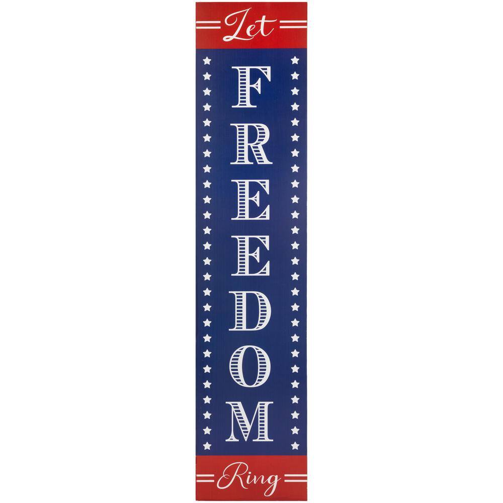 36 in. Let Freedom Ring Patriotic Wooden Porch Board Sign Decoration - Hercitys