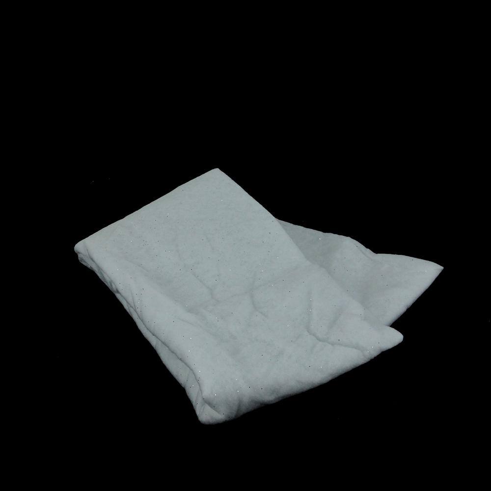 36 in. x 60 in. White Artificial Powder Snow Christmas Drape with Silver Glitter - Hercitys