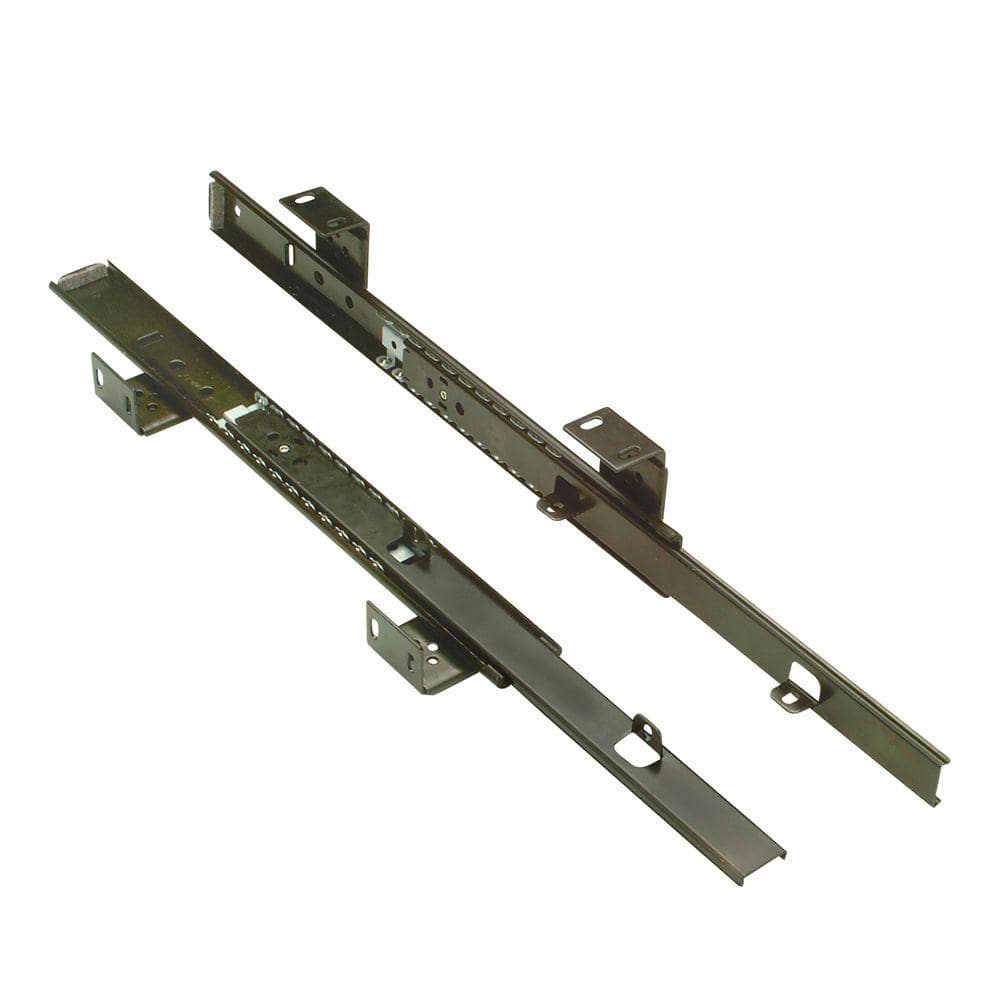 14 in. (356 mm) Black 3/4 Extension Side Mount Ball Bearing Keyboard Slide, 1-Pair (2-Pieces) - Hercitys