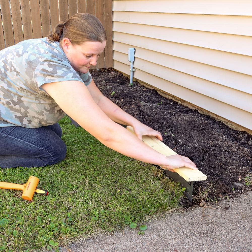 42 in. Gray Steel Metal Landscape Edging Border (Set of 5) - Hercitys