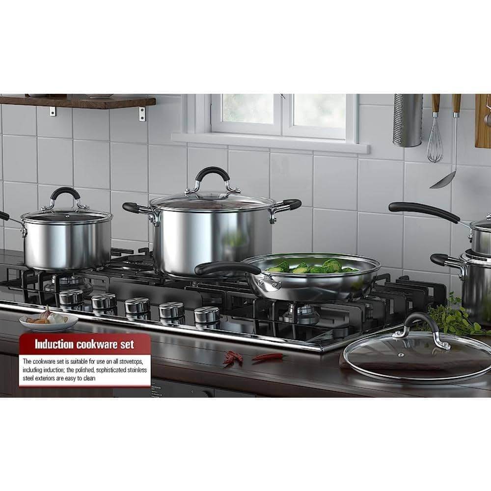 20 qt. Stainless Steel Stock Pot with Glass Lid - Hercitys