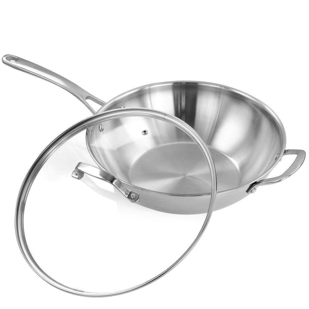12 in. Stainless Steel Essential Pan with Lid - Hercitys
