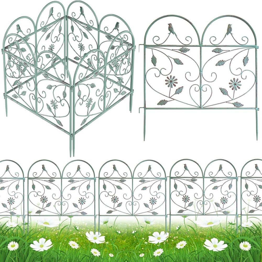 22 in. Outdoor Decor Rustproof Metal Wire Border Animal Barrier Flower Edging Arched Garden Fence (4-Pack) - Hercitys