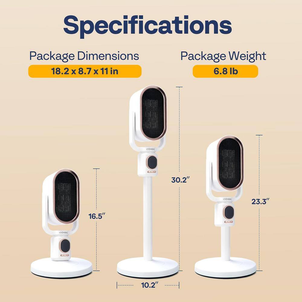 1200-Watt 30 in. Electric 3D Oscillating Ceramic Convection Space Heater with Remote, Timer and Night Light - Hercitys