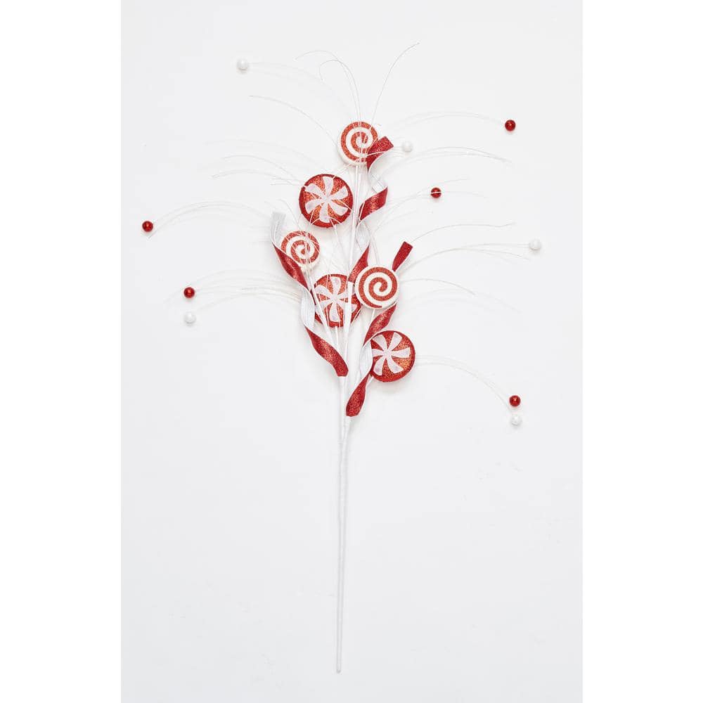 28 in. Christmas Peppermint C and y Arrangement Spray, Set of 3 - Hercitys