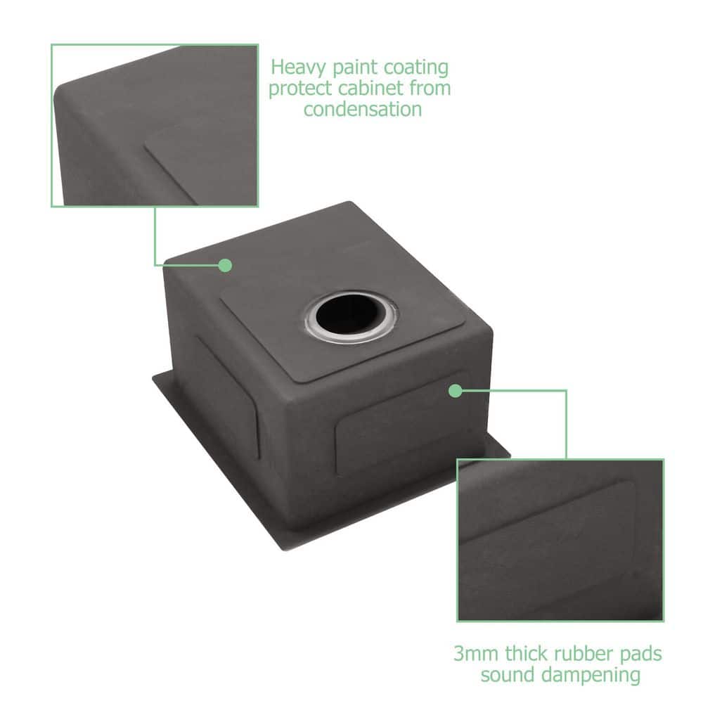 15 in. Undermount Single Bowl 16-Gague Stainless Steel Kitchen Sink with Basket Strainer and Bottom Grid - Hercitys