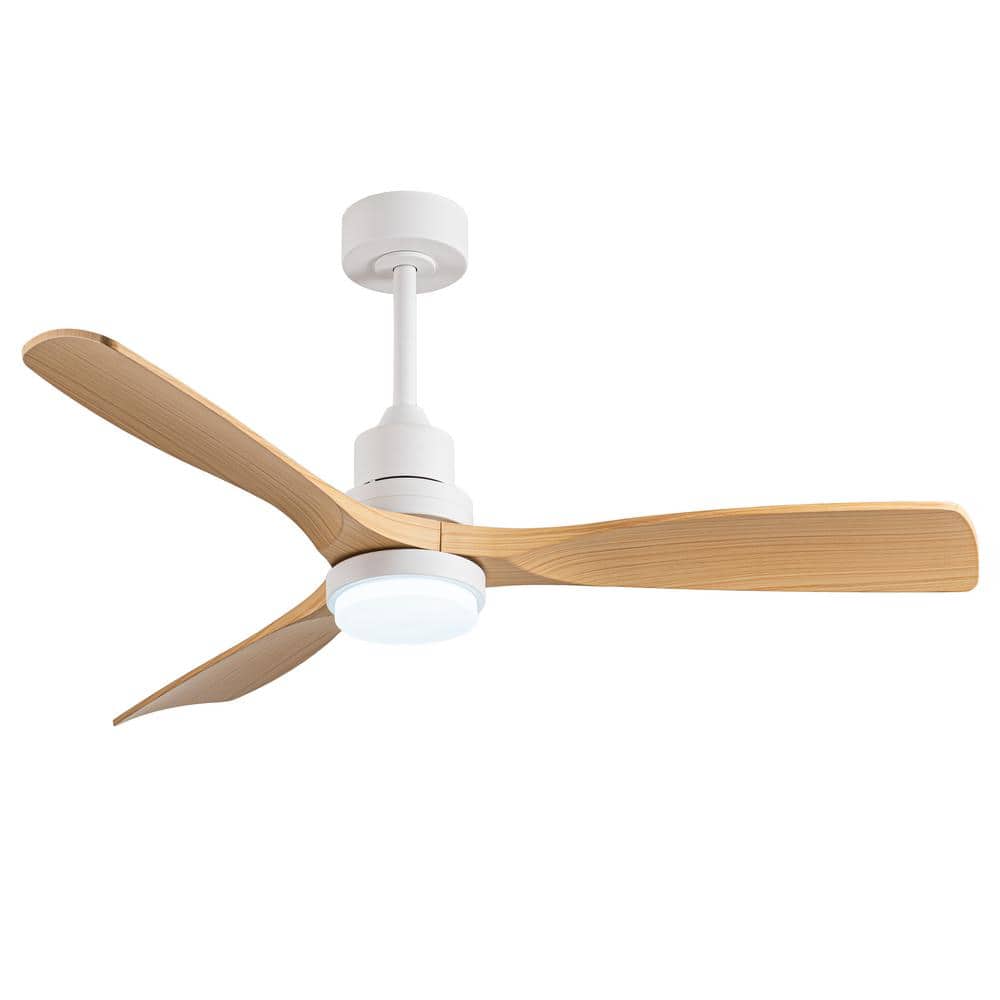 52 in. Outdoor/Indoor White Ceiling Fan with LED Light - Hercitys