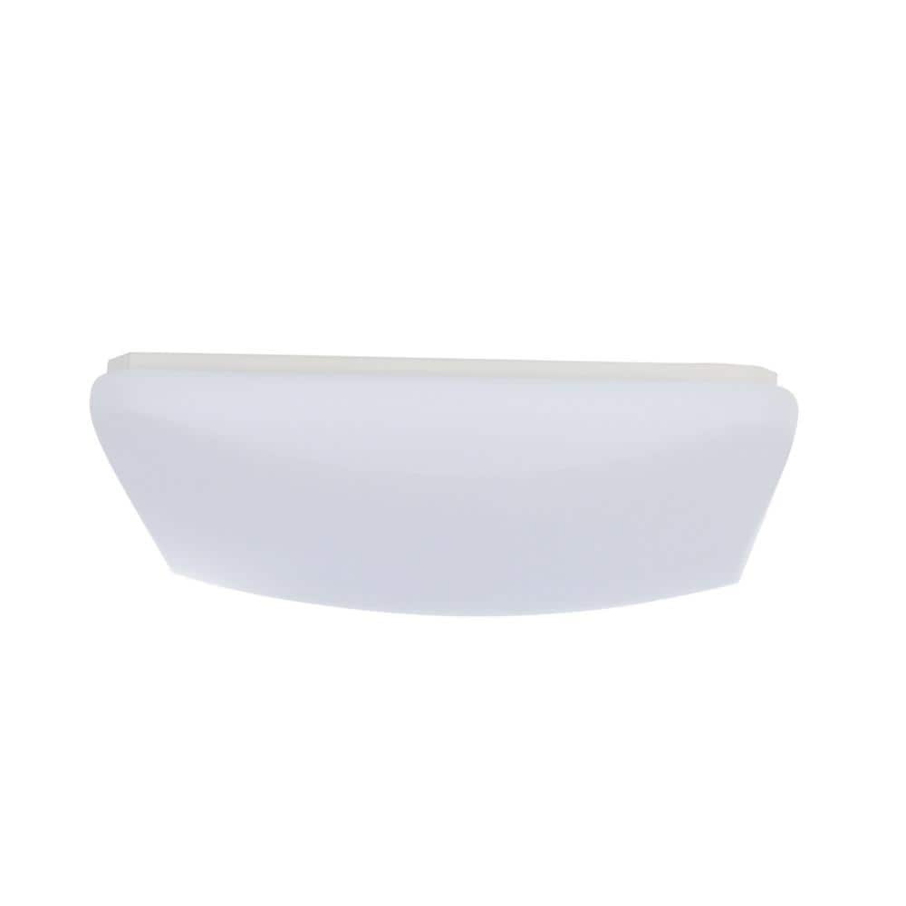 14 in. Square Low-Profile White Integrated LED Flush Mount - Hercitys