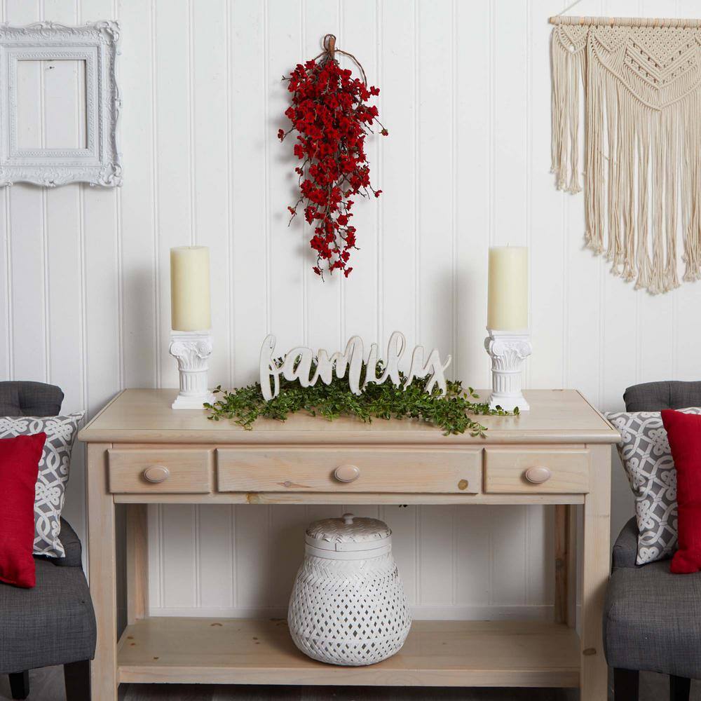 28in. Plum Blossom Teardrop Artificial Christmas Swag - Hercitys