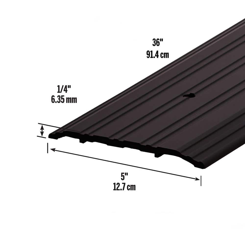 5 in. x 1/4 in. x 36 in. Bronze Aluminum Commercial Flat-Profile Threshold - Hercitys