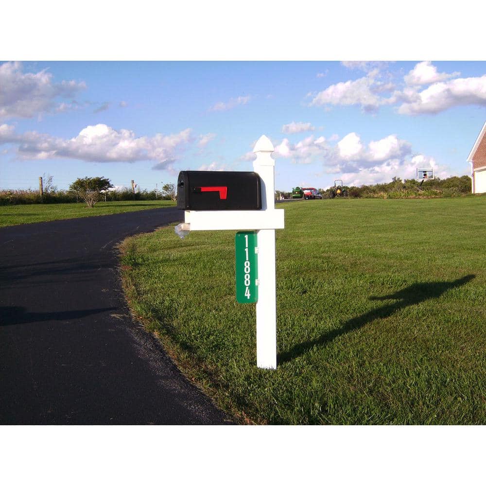54 in x 24 in x 5 in Adjustable Arm Mailbox Post Sleeve in White with X Large Newspaper Holder - Hercitys