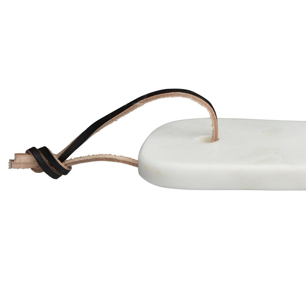 17 in. White and Black Marble Cheese and Cutting Board with Chevron Design - Hercitys