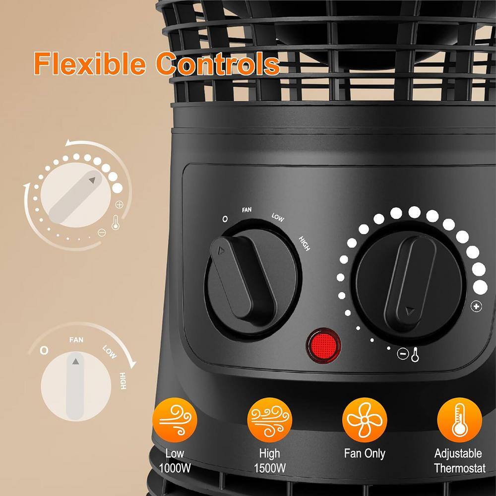 360 Surround Ceramic Heater with 2 Heat Settings - Hercitys