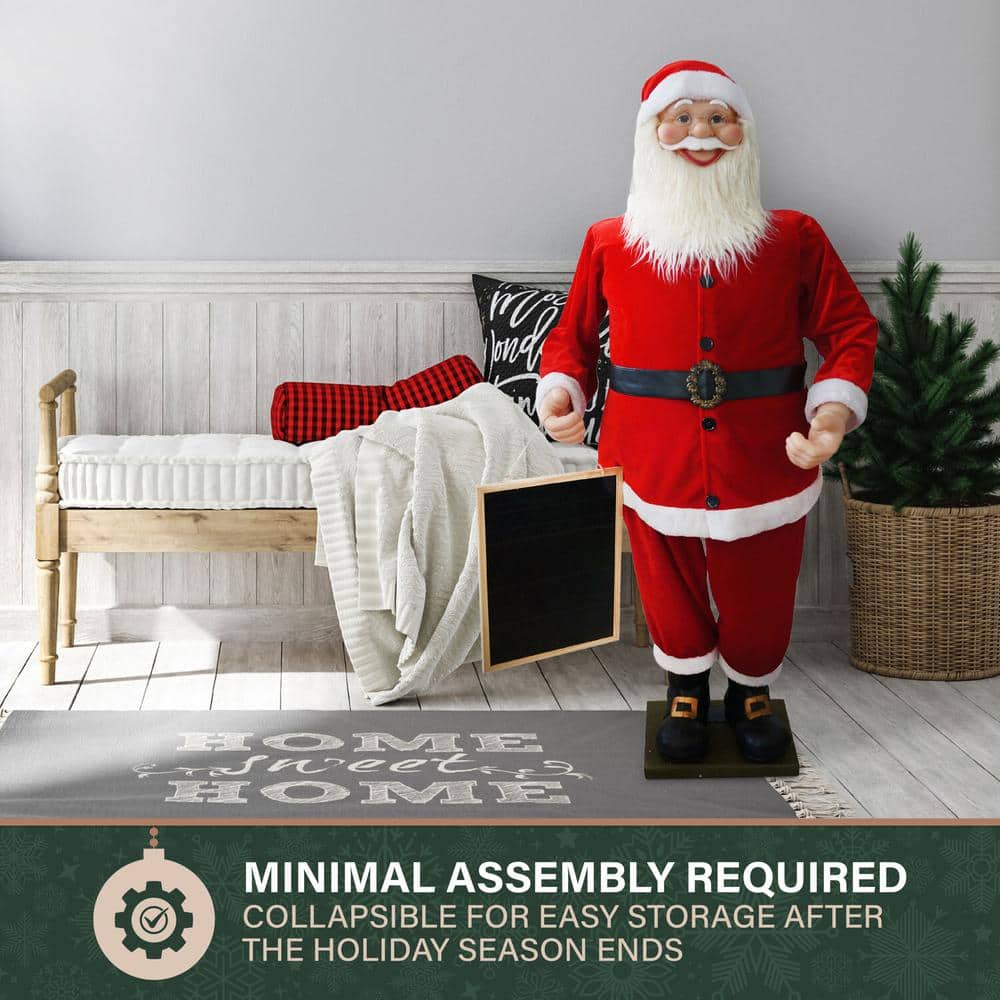 58 in. Musical Christmas Santa Claus Holding a Chalkboard - Hercitys