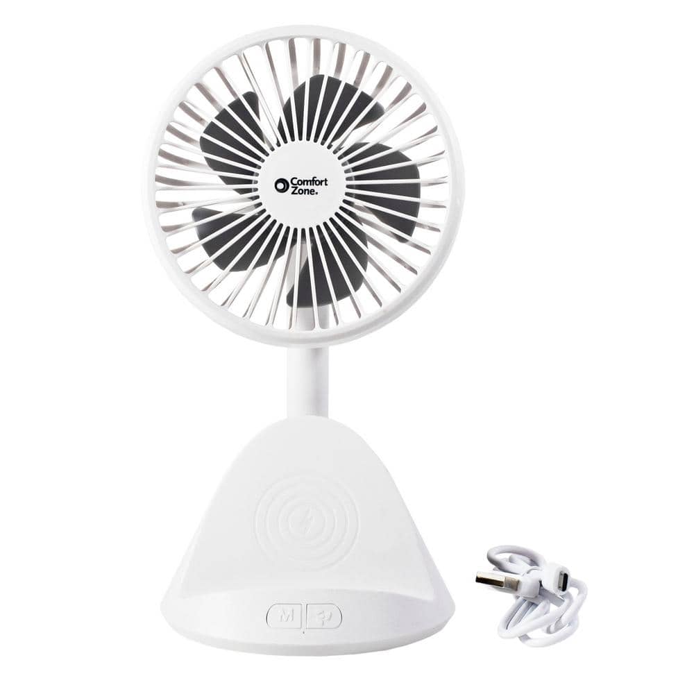 4 in. 3-Speed Personal Fan with Phone Charger - Hercitys