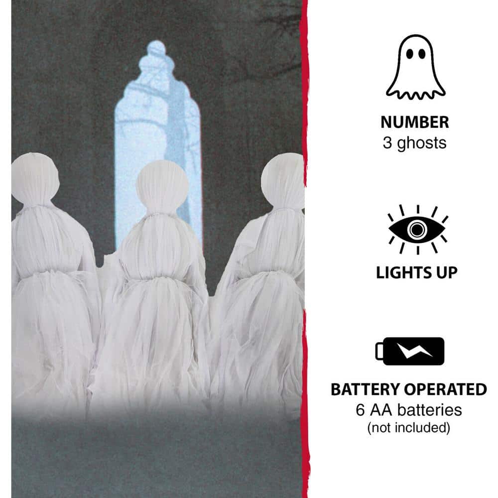 41 in. Light-Up Lawn Ghosts Halloween Prop - Hercitys