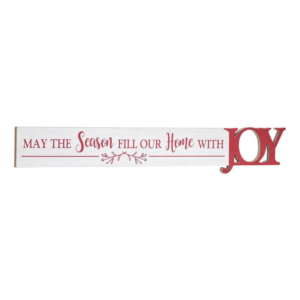 3.75 in. Wood Christmas May the Season Fill Our Home with Joy Wall Decor - Hercitys