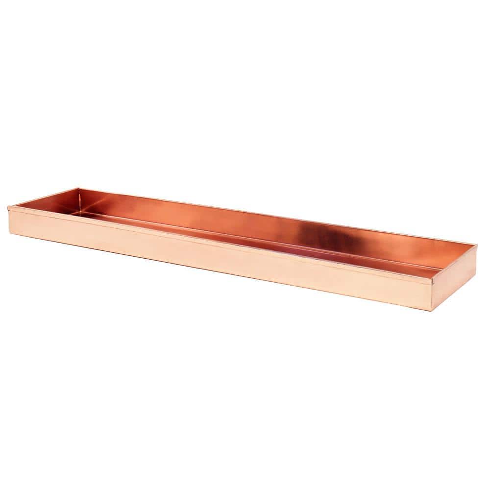 20 in. W x 2 in. H x 5 in. D Polished Copper Plated Stainless Steel Long Decorative Tray - Hercitys