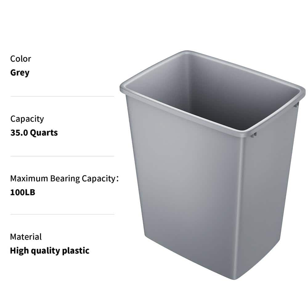 35 Quart Plastic Replacement Waste Container 1PCS, Gray - Hercitys