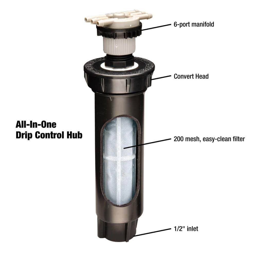 1800 Pop-Up Sprinkler Head to 6-Emitter Drip Irrigation Conversion Kit - Hercitys