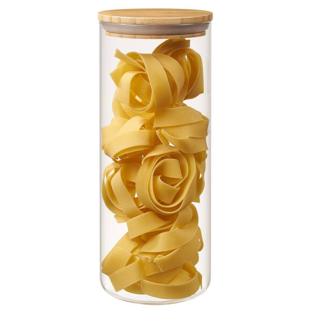 3-Piece Glass and Bamboo Canister Set – A - Hercitys