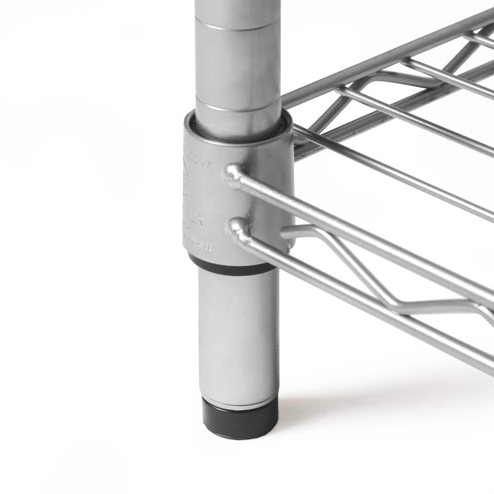 4-Tier Steel Wire Shelving System in Silver (36 in. W x 14 in. D x 56.5 in. H) - Hercitys