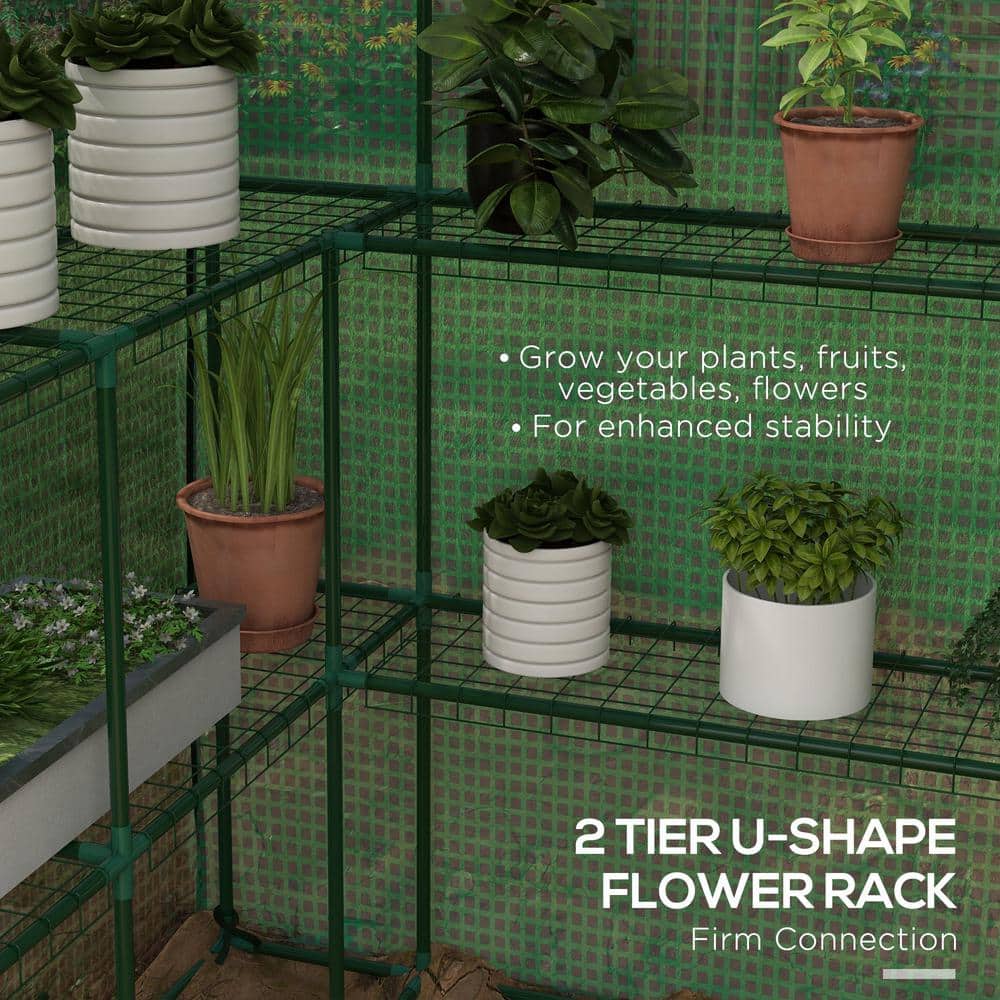 55 in. x 56.25 in. x 74.75 in. Steel, PE Green Greenhouse - Hercitys