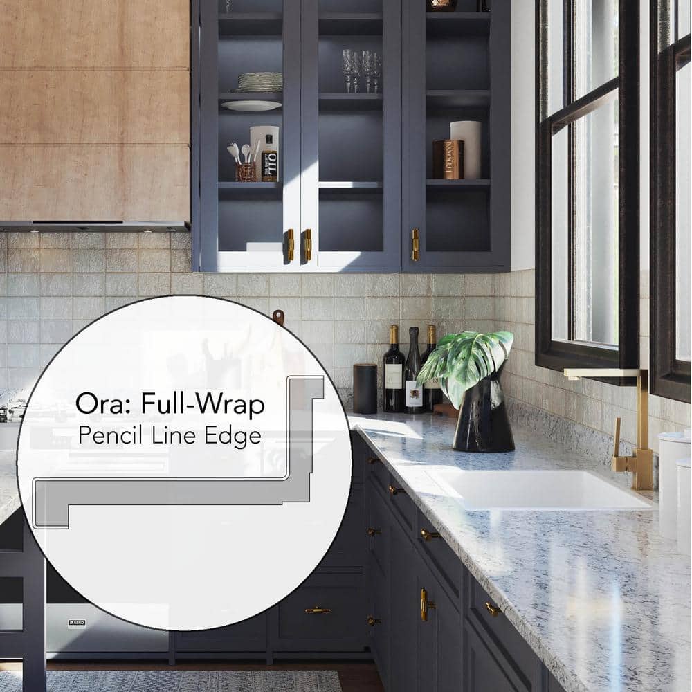 10 ft. Straight Laminate Countertop in Textured White Ice Granite with Eased Edge and Integrated Backsplash - Hercitys