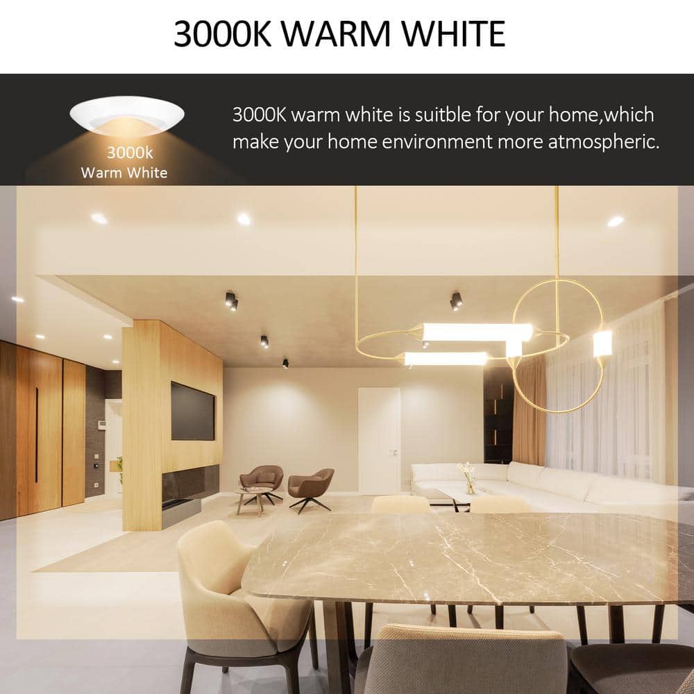 24-Pack 7.5 in. 90 CRI 3000K Warm White Dimmable Integrated LED Flush Mount Ceiling Light Disk Light - Hercitys