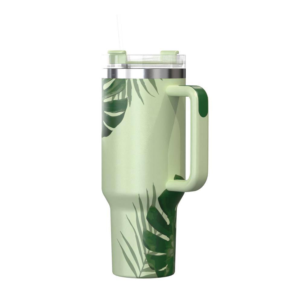 40 oz. Double-Walled Insulated Tropical Green Stainless Steel Tumbler - Hercitys