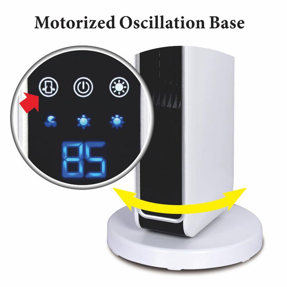 29 in. Oscillating Electric Furnace Tower Heater with Digital Temperature Readout and Remote - Hercitys