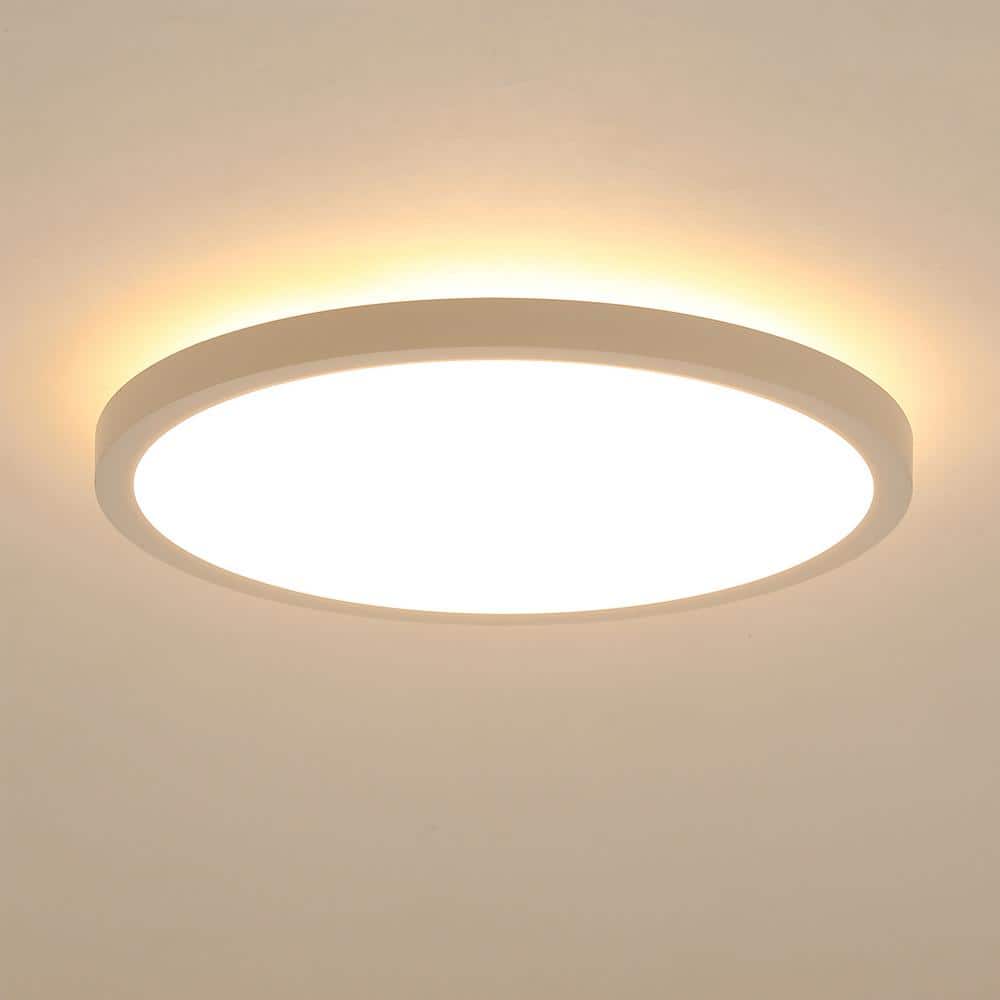 12 in. 20W Light LED Included Flush Mount Ceiling Light with ABS Shade Nightlight Ceiling Light Fixture - Hercitys