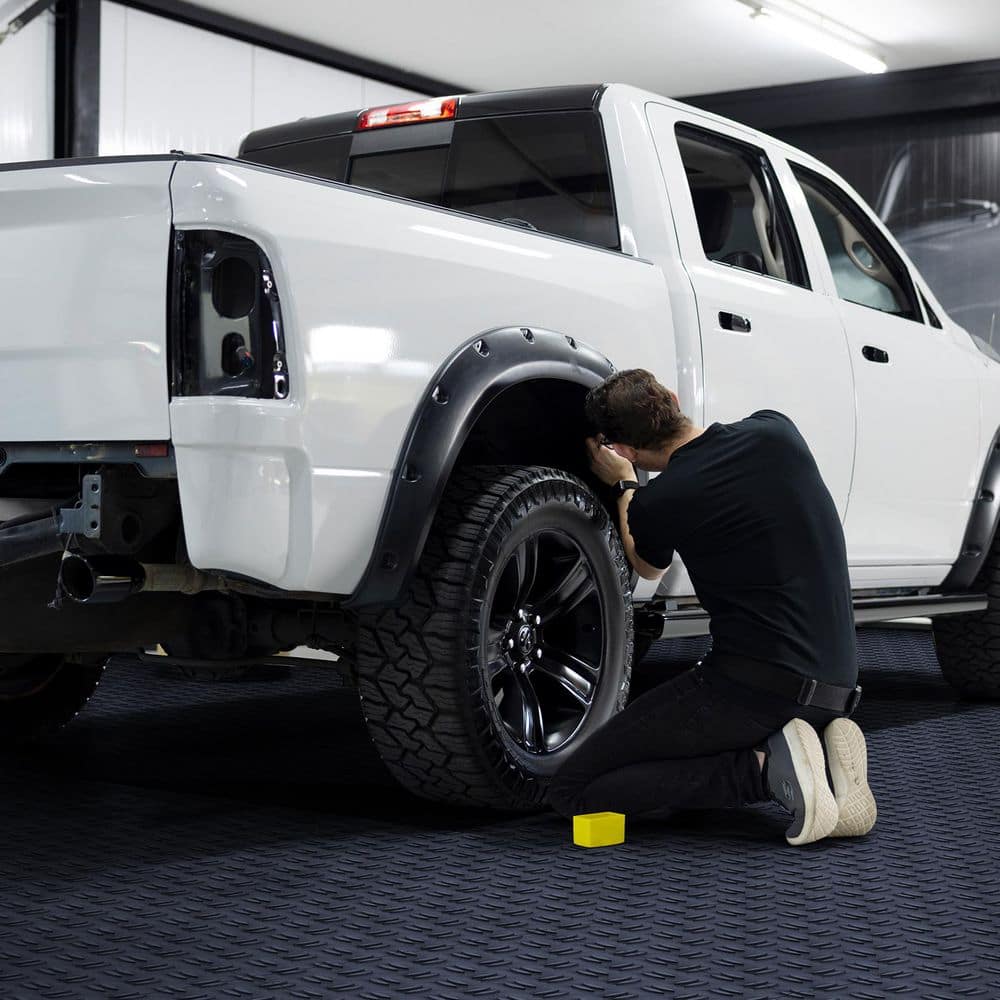 50 Pack Garage Tiles, 12 x 12 x 0.53 in., 50 sq. ft. Non-Slip Interlocking, Double-Sided Texture, Graphite Gray - Hercitys