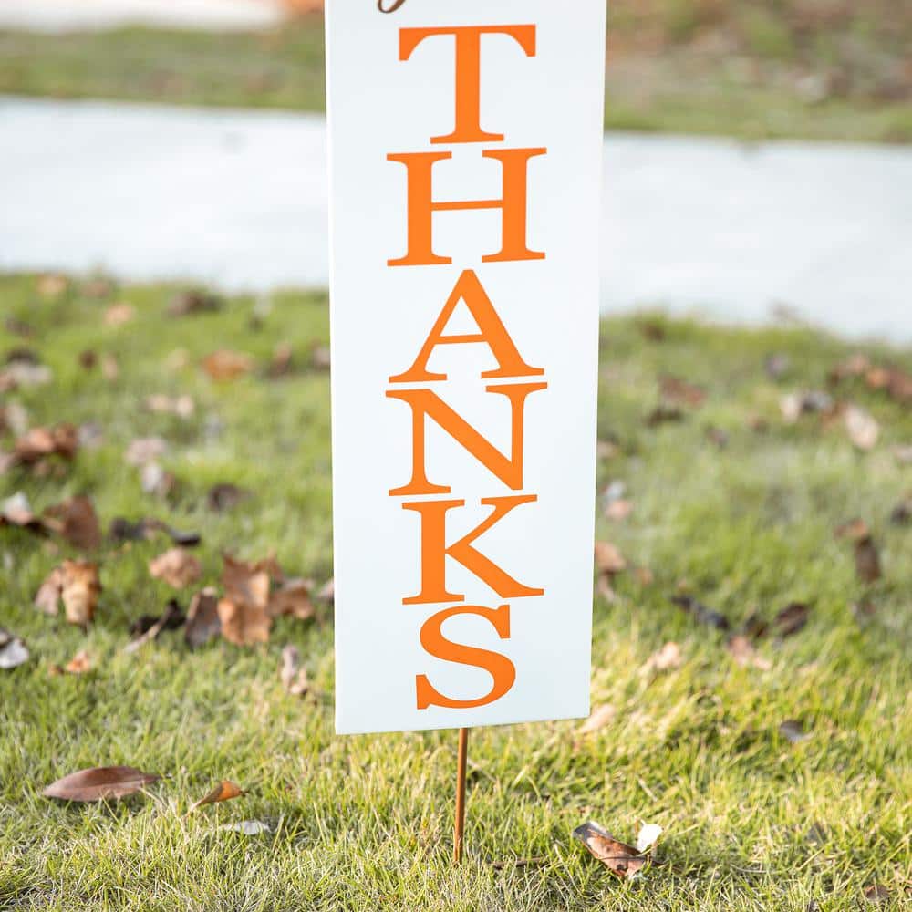 36 in. H Thanksgiving Metal Turkey “Give Thanks” Yard Stake - Hercitys
