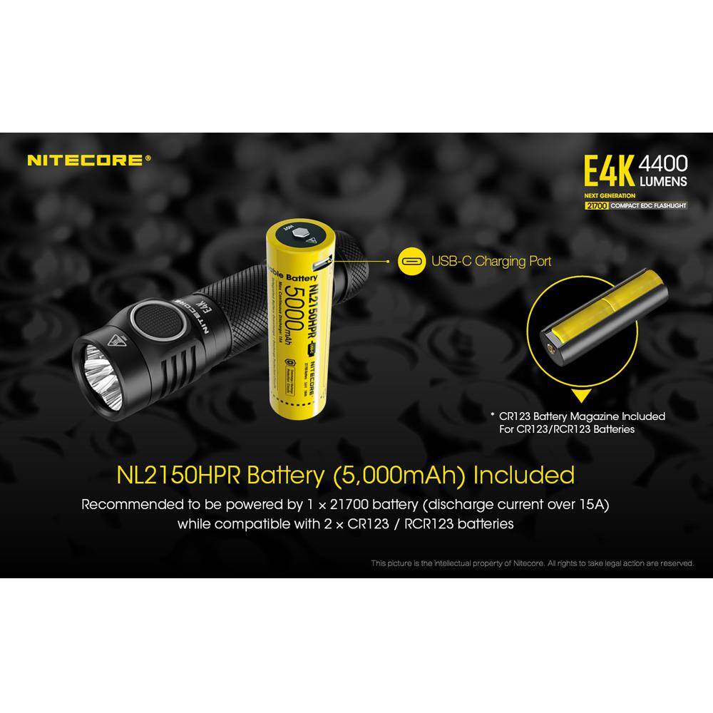 4400 Lumens Flashlight with USB Rechargeable Battery - Hercitys